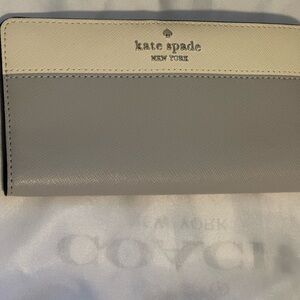 Kate Spade Gray and Cream Bifold Wallet